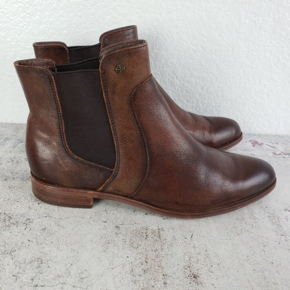ISOLA 'Mora' Chelsea Leather Ankle Booties Whiskey Canneto Brown size 7.5M - Picture 2 of 12